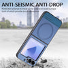 For Samsung Galaxy Z Flip4 Twill Fabric Leather Skin Magnetic Back Phone Case(Blue)