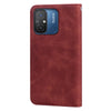 For Xiaomi Redmi 12C/11A 4G Global/Poco C55 Frosted Business Magnetic Horizontal Flip PU Phone Case(Brown)