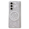 For Samsung Galaxy Z Fold6 5G Magnetic Axis Pearlescent Shell Texture MagSafe Phone Case(White)