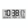 LCD Multifunctional Living Room Wall Clock Electronic Clock With Date/Temperature/Humidity Display(White)