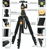 Q555 4-Section Folding Legs Aluminum Alloy Tripod Mount Monopod Holder with Ball Head