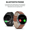 SK7Plus 1.28 inch IPS Screen Leather Strap Smart Watch, Support Bluetooth Call/Sleep Monitoring(Brown)