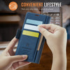 For iPhone 14 Pro AutSpace A11 Side Buckle MagSafe Magnetic RFID Phone Leather Case(Blue)