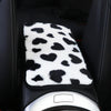 Plush Heart Pattern Car Center Console Cover Mat 32x19cm(Black)