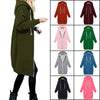 Women Hooded Long Sleeved Sweater In The Long Coat, Size:S(Black)