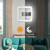 TS-S28-W Multifunctional Square RGB Thermometer Digital Alarm Clock LED Mirror Hollow Wall Clock