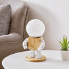 Solid Wood Robot Bedroom Bedside Simple Study Lamp Table Lamp, Style:USB Models