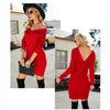 Women Sexy Package Hip Long Knitted Backless Twisted Knot Dress, Size: XL(Red)