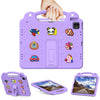 For iPad Pro 12.9 2022 / 2021 Handle Kickstand Children EVA Shockproof Tablet Case(Light Purple)