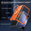 For Samsung Galaxy Z Fold6 360 Rotation Ring Holder MagSafe Shockproof PC Phone Case(Orange)