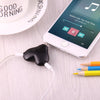 1 Male to 2 Females 3.5mm Jack Plug Multi-function Heart Shaped Earphone Audio Video Splitter Adapter with Key Chain for iPhone, iPad, iPod, Samsung, Xiaomi, HTC and Other 3.5 mm Audio Interface Electronic Digital Products(Black)