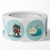 10 PCS Round Cartoon Animal Stickers Cute Hand-Made Sealing Stickers, Size: 25mm 500 / Rolls(C93)
