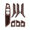 Car Imported Version Inside Doors Handle Pull Trim Cover 5141 7225 873 for BMW F10 F18, Left Driving (Wine Red)