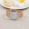 Arabic Digital Stainless Steel Mesh Strap Watch for Men / Women(Rose Gold)