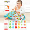 Children Screw-Tightening Electric Drill Toy Manual Assembly Toolbox, Style: 2D Plane + Electric Drill (189 PCS)