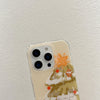 For iPhone 15 Pro IMD Double Layer Printed TPU Hybrid PC Phone Case with Pendant(Christmas Tree Puppy)