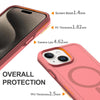 For iPhone 15 Shockproof MagSafe Armor PC Hybrid TPU Phone Case(Dark Pink+Maroon)
