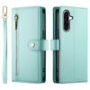 For Samsung Galaxy A26 5G Nine Card-slot Zipper Wallet Bag Leather Phone Case(Mint Green)