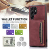 For Samsung Galaxy S22 Ultra Three-fold Leather Phone Case with Card Slot & Wallet & Holder(Wine Red)