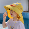 Summer Cartoon Print Big Brim Sun Hat For Children, Size: Hat Circumference 50-54cm(Yellow)