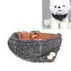 PU Leather Dog Collar, Grey, 1.3x34cm (S) - Adjustable