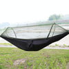 Portable Outdoor Camping Full-automatic Nylon Parachute Hammock with Mosquito Nets, Size : 250 x 120cm (Black)