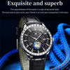 OLEVS 9967 Men Starry Sky Face Diamond Bezel Quartz Watch(Black Leather Strap)