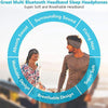 Sleep Bluetooth Bandana Headband Wireless Music Sport Headband Built-in Sleep Music Eye Mask(Sisal Gray)