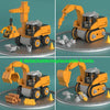 4 in 1 DIY Assembled Engineering Vehicle Rail Sliding Car Electric Version