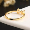 3 PCS Women Fashion Crystal Bowknot Cubic Zirconia Rings(gold)