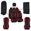 9 PCS Four Seasons Universal Seat Cover Cushion Car Fur Seat Covers Set Universal Cushion(Red)