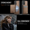 For Samsung Galaxy A13 4G JEEHOOD J06 British Style RFID MagSafe Card Bag PU Phone Case(Brown)