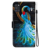 For Samsung Galaxy A21s Crystal Texture Colored Drawing Leather Phone Case(Peacock)