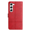 For Samsung Galaxy S25 5G Cowhide Texture Stitching Leather Phone Case(Red)