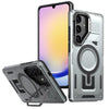 For Samsung Galaxy A25 5G Shield Hollow Frame Holder MagSafe Phone Case(Grey)