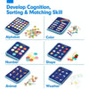 Felt Montessori Toddler Dressing Tying Shoes Early Learning Board Children Puzzle DIY Busy Board(Blue)