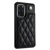 For Samsung Galaxy S20 FE 5G Rhombic Dual Buckle Card Slots Phone Case with Lanyard(Black)