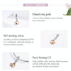 S925 Sterling Silver Pendant Heart Shaped Rose Gold Beads DIY Bracelet Necklace Accessories