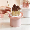 LSHZ13 12-Hole Soft Plastic Spacer Cosmetic Brush Storage Box(Pink)