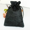 50 PCS Multi size Linen Jute Drawstring Gift Bags Sacks Wedding Birthday Party Favors Drawstring Gift Bags, Size:17x23cm(Black)