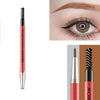 GECOMO Automatic Rotation Double-Headed Eyebrow Pencil With Eyebrow Card And Replacement Refills Waterproof And Non-Smudged(3 Light Brown)