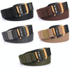 AWMN Men Casual Woven Stretch Sports Hook Buckle Belt, Length: 120cm(Black)