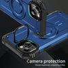 For iPhone 15 Lens Holder MagSafe Phone Case(Blue)
