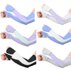 1 Pair Summer Sun Protection Extended Ice Sleeves UV Protection Arm Sleeves, Size: S(White+Purple)