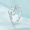Sterling Silver S925 Platinum Plated Anchor Ring For Women(No.8)