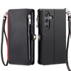 For Samsung Galaxy A36 Leather Stitching Multi-card Slot Zipper Phone Case(Black)