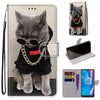 For Alcatel 1SE (2020) Coloured Drawing Cross Texture Horizontal Flip PU Leather Case with Holder & Card Slots & Wallet & Lanyard(Golden Chain Grey Cat)