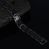 Europe and America Style Fashion Men Jewelry Stainless Steel + Black Plating Magnetic Health Bracelet, Size: 12mm*22cm (Black)