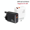 PD31 5V-20V 30W USB-C / Type-C + USB-A Multi Protocol Compatible Charger, UK Plug(White)