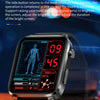 F100 1.7 inch HD Square Screen Leather Strap Smart Watch Supports Body Temperature Monitoring/Blood Oxygen Monitoring(Black)